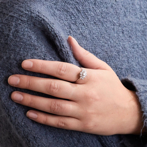 Bague 57.5 BAGUE "DAHLIA" DIAMANTS 58 Facettes BO/230030/