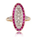 Bague 54 Bague ancienne diamants rubis navette 58 Facettes 23-079