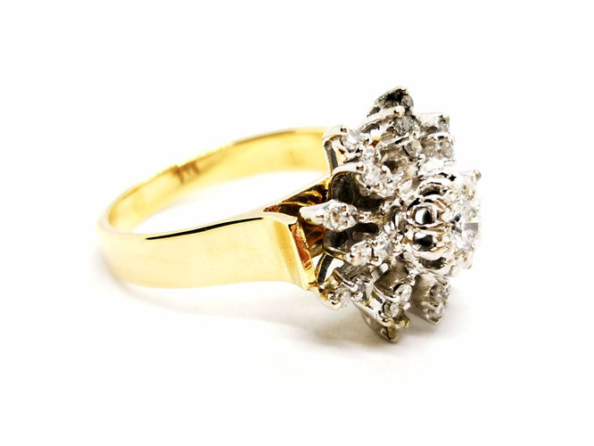 Bague 54 Bague Fleur Or jaune Diamant 58 Facettes 1186434CN