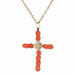 Pendentif Pendentif croix en perles de corail 58 Facettes 22-075