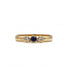 Ring 55 / Yellow / 750‰ Gold Sapphire Diamond Ring 58 Facettes 220024R