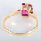 Bague Bague or jaune rubis synthétique rectangle 58 Facettes