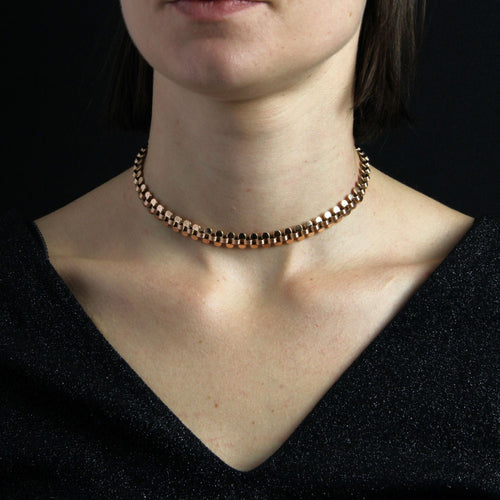 Collier Chaine de montre ancienne en or rose 58 Facettes 20-043