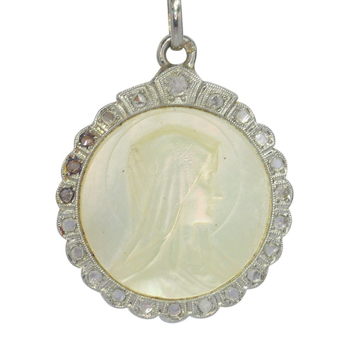 Pendentif Pendentif Marie diamant et plaque de nacre 58 Facettes 23191-0413