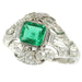 Ring 59 Engagement diamond, emerald 58 Facettes 16144-0061