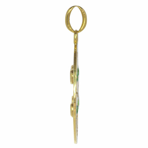 Pendentif Pendentif trèfle à quatre feuilles Art déco Grenats démantoïdes Diamants 58 Facettes 23102-0011