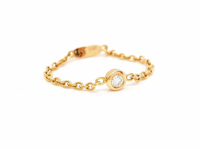 Bague 53 Bague Chaînette Or rose Diamant 58 Facettes 578689RV