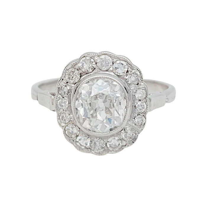 Bague 55 Bague marguerite en or blanc et diamants. 58 Facettes 31177