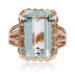 Ring 56 Aquamarine and rose gold ring 58 Facettes 23-191