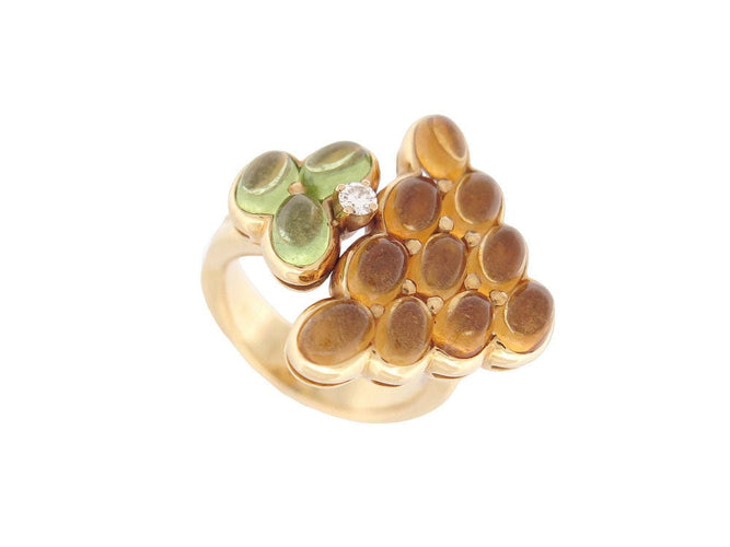 Bague 55 bague MAUBOUSSIN grappe de raisin t55 or jaune 18k diamant citrine peridot 58 Facettes 254217