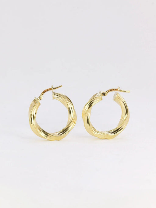Twisted hoop earrings Yellow gold 58 Facettes J274