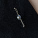 Brooch Pearl and calibrated sapphire barrette brooch 58 Facettes 21-779