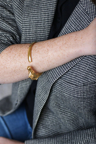 Bracelet Bracelet Hermès doré tête de cheval 58 Facettes