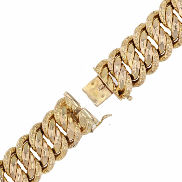 Bracelet Large Gourmette or jaune américaine 58 Facettes CVBR21