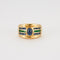 Bague 55 Bague Saphir cabochon Emeraudes 58 Facettes 8475