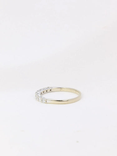 Bague Demi-Alliance américaine en or blanc et diamants 0,36 ct 58 Facettes J76
