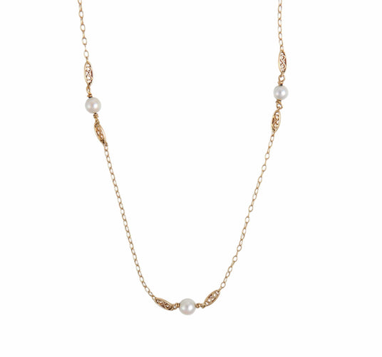 Collier COLLIER CHAINE OR & PERLES 58 Facettes BO/220061 NSS