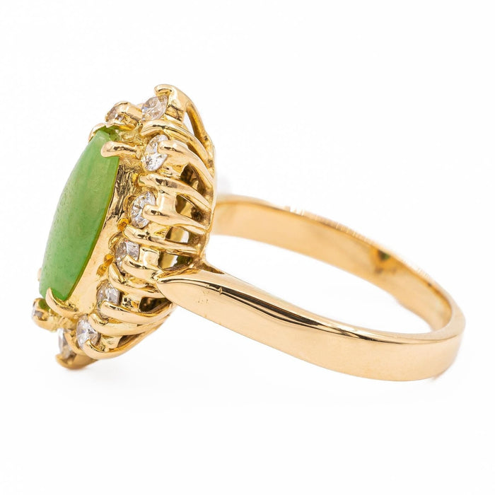 Bague 48 Bague Marquise Or jaune Jade Jadéite 58 Facettes 2432037CN