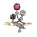 Ring 59 Gold ring with diamond, ruby 58 Facettes 21363-0230
