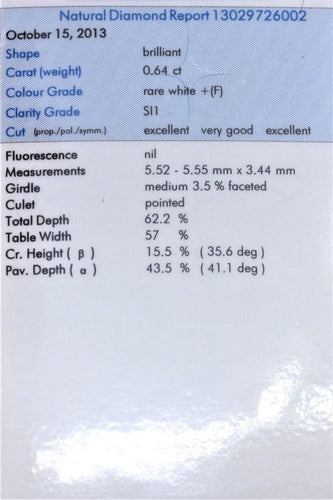 Boucles d'oreilles CLOUS DIAMANTS 0.65 CARAT 58 Facettes 059031