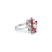 Ring Vintage Ring Diamonds 1.10 Carats Ruby 1.30 Carats 18 Carat White Gold 58 Facettes B318