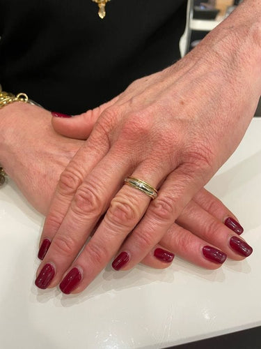 Bague 57 ALLIANCE MODERNE 2 ORS DIAMANTS 58 Facettes 060901