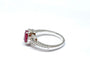 Ring Women's white gold ring with diamonds and rubies 58 Facettes