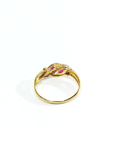 Bague 58.5 Bague or diamants Rubis 58 Facettes