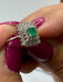 Ring Vintage emerald pave diamond ring 58 Facettes
