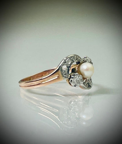 Bague 52 Bague Perle et Diamants 58 Facettes