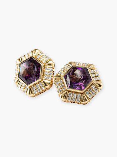 Boucles d'oreilles Clips Cartier Améthystes 58 Facettes