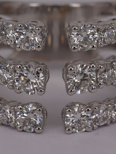Bague 53 Bague triple rang diamants ronds 58 Facettes P592