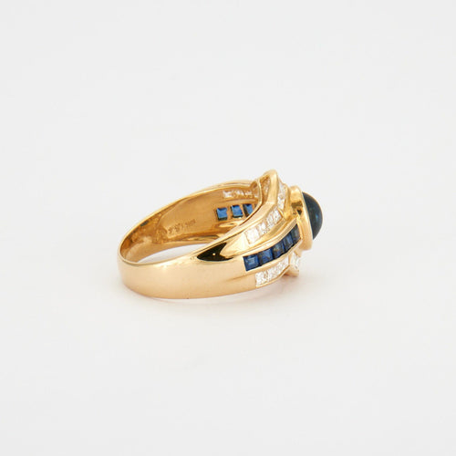 Bague 56 Bague Saphir cabochon Diamants 58 Facettes 323S286