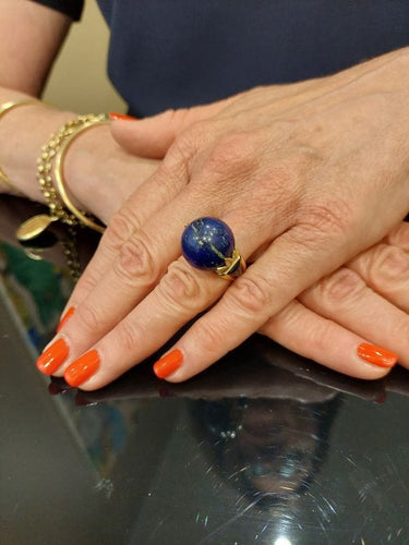 Bague 55 BAGUE BOULE ANCIENNE LAPIS LAZULI 58 Facettes 066381