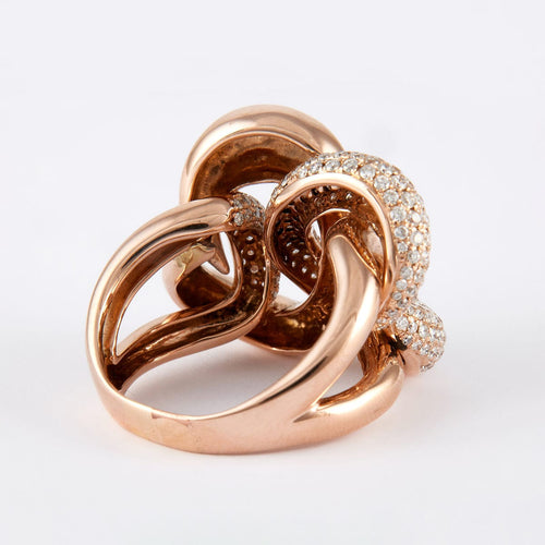 Bague 60 Bague Noeud Diamants Or rose 58 Facettes