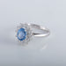 Ring 56 Marguerite ring in white gold, diamonds and sapphire 58 Facettes