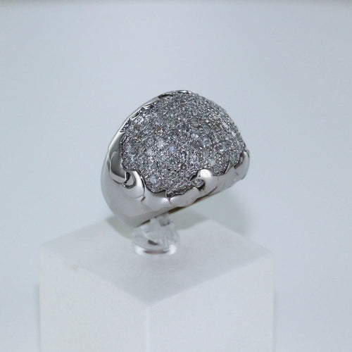 Bague 55 Bague boule Or blanc Diamant 58 Facettes