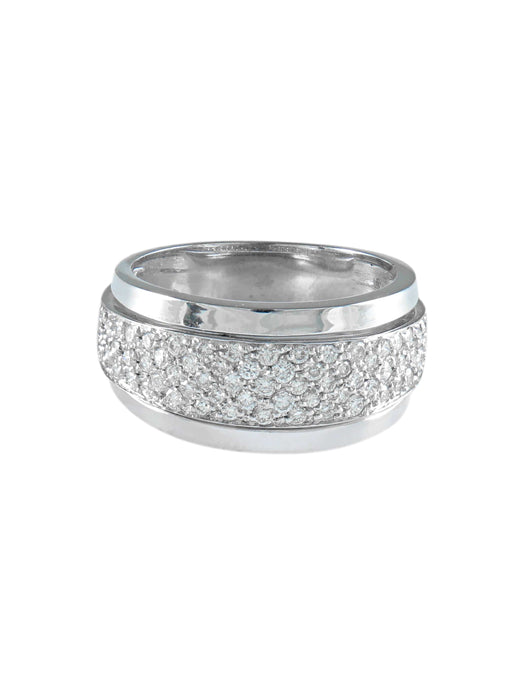 Bague 54 BAGUE OR GRIS PAVAGE DIAMANTS 58 Facettes 422 00261