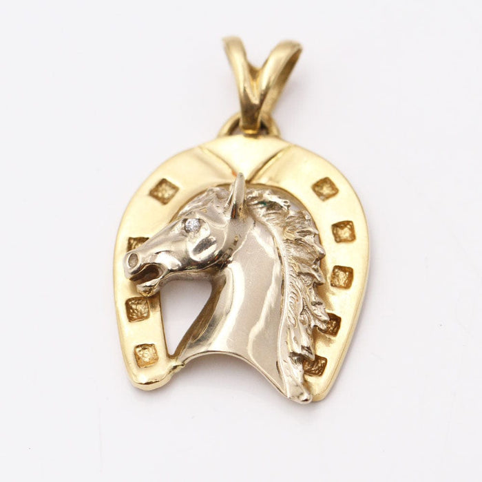 Pendentif Fer à cheval en or 18 carats avec pendentif cheval 58 Facettes E359872