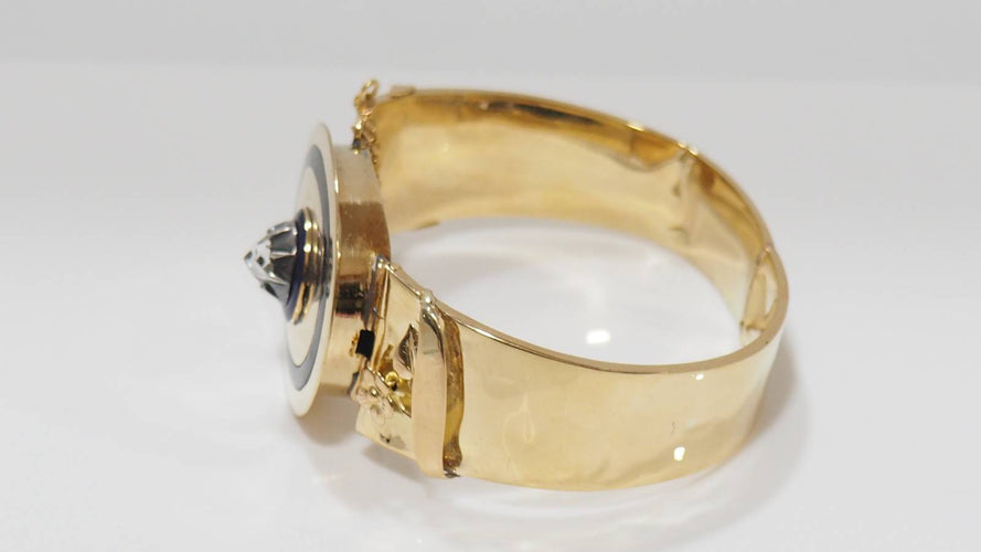 Bracelet Bracelet Napoléon III émail diamant 58 Facettes 31082