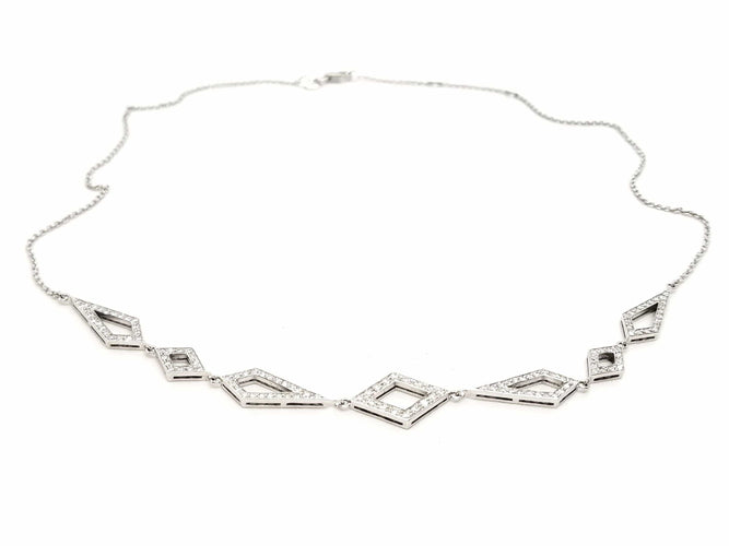 Collier Collier Or blanc Diamant 58 Facettes 578815RV