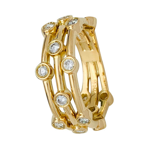 Bague 56 Bague or jaune diamants. 58 Facettes 31771