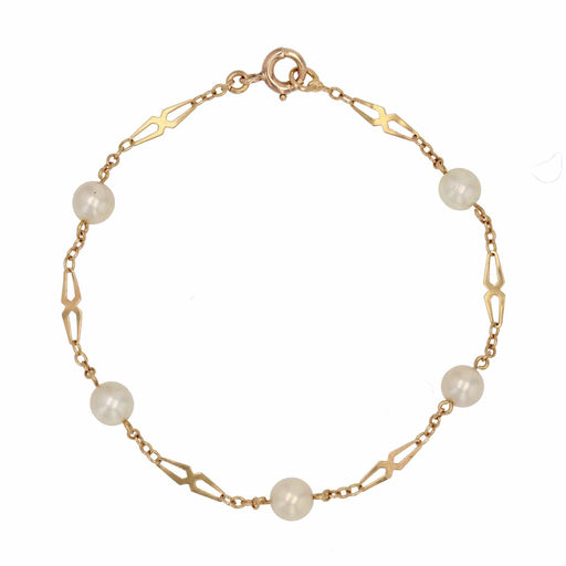 Bracelet Bracelet or jaune et perles de culture 58 Facettes CVBR27