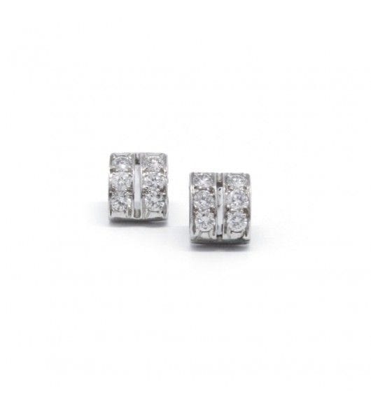 Boucles d'oreilles Blanc/Gris / Or 750 Boucles d'oreilles Or Et Diamants 58 Facettes R160455