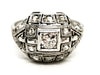 Ring 54 Art deco ring White gold Diamond 58 Facettes 1660399CN