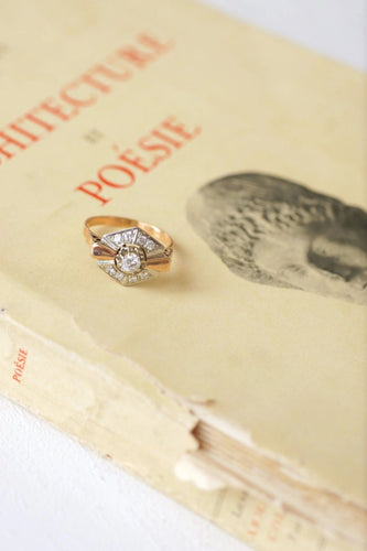 Bague Bague Art Déco deux ors et diamants 58 Facettes