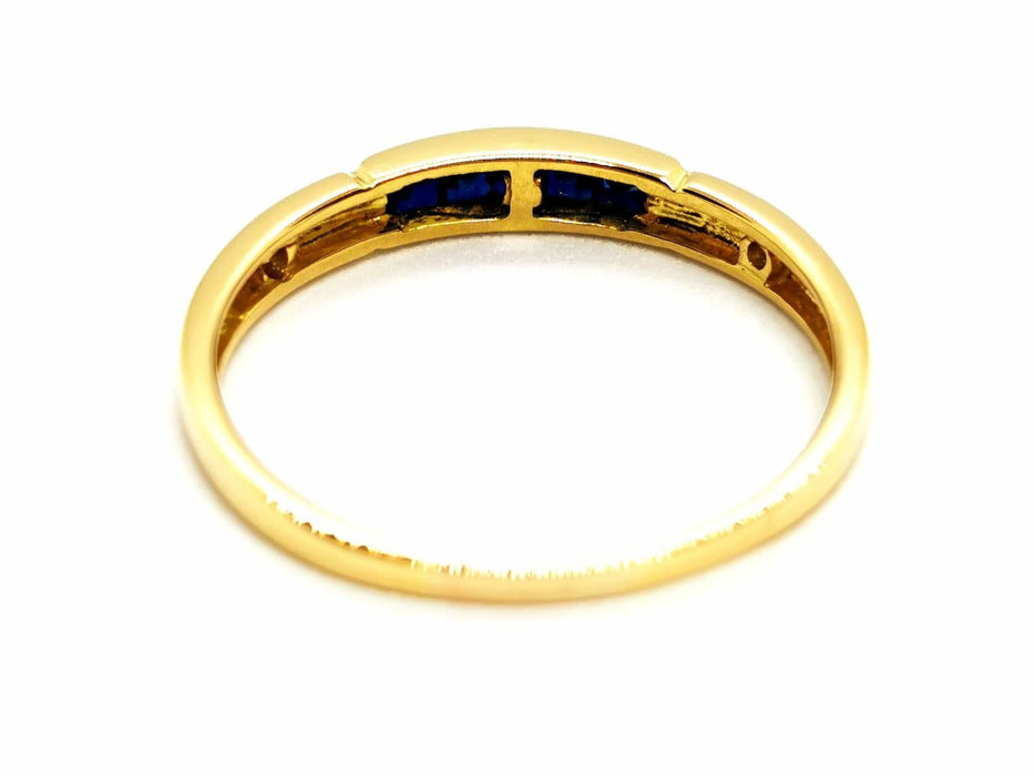 Bague 56 Bague Demi alliance Or jaune Saphir 58 Facettes 1610141CN