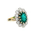 Ring 54 Yellow gold and platinum pompadour ring, 2.70 carat emerald, diamonds. 58 Facettes 30765