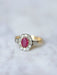 Ruby entourage diamond engagement ring 58 Facettes
