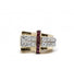 Ring 52 / Yellow and white / 750‰ Gold and 950‰ Platinum Ruby & Diamond Tank Ring 58 Facettes 180195R